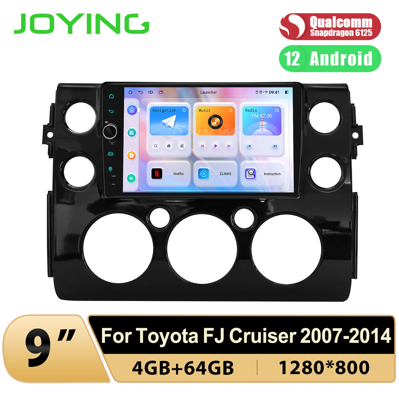 

JOYING 9" Car Radio Multimedia Player Head Unit For Toyota FJ Cruiser 2007-2014 With Android Auto Apple Carplay Plug and Play