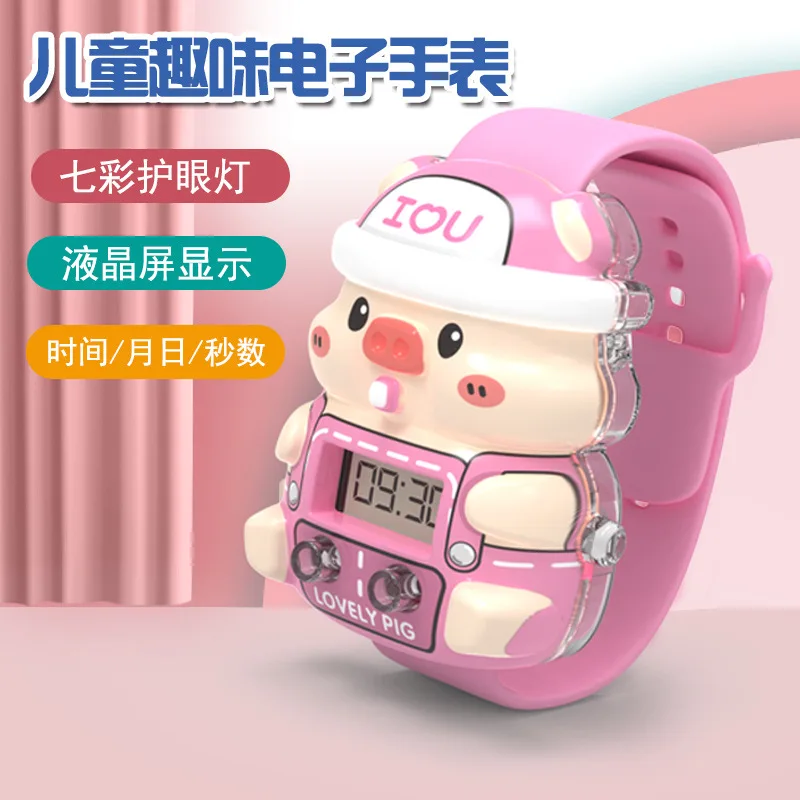 Reloj deportivo para niños, juguetes de dibujos animados, hucha, bonitos relojes digitales para niños, luces de colores, reloj electrónico para niños y niñas, regalos de navidad