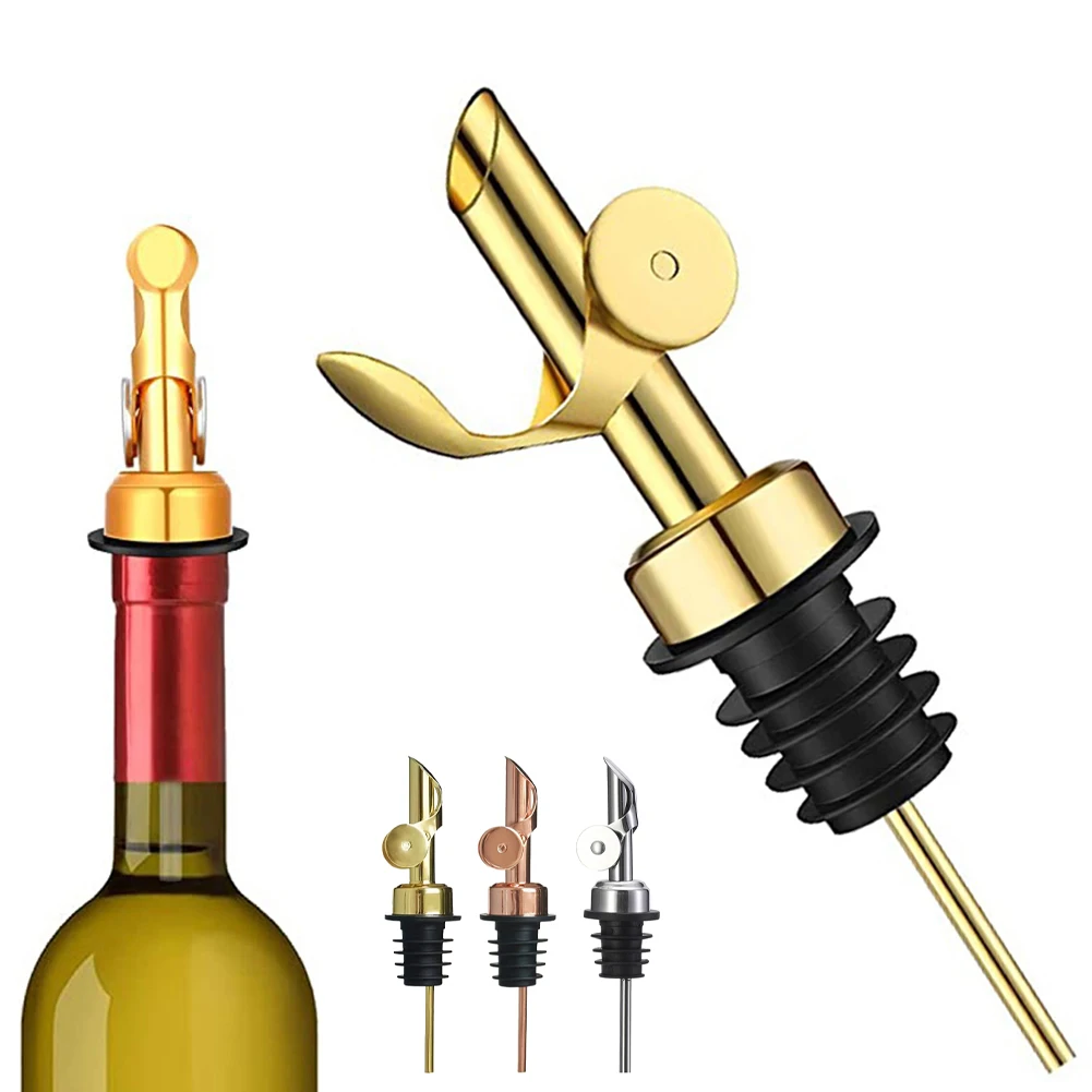 

Bottle Pourer Auto Flip Liquor Bottle Pourer for Alcohol Stainless Steel Pour Spout with Plug for Cocktail Olive Oil Vinegar