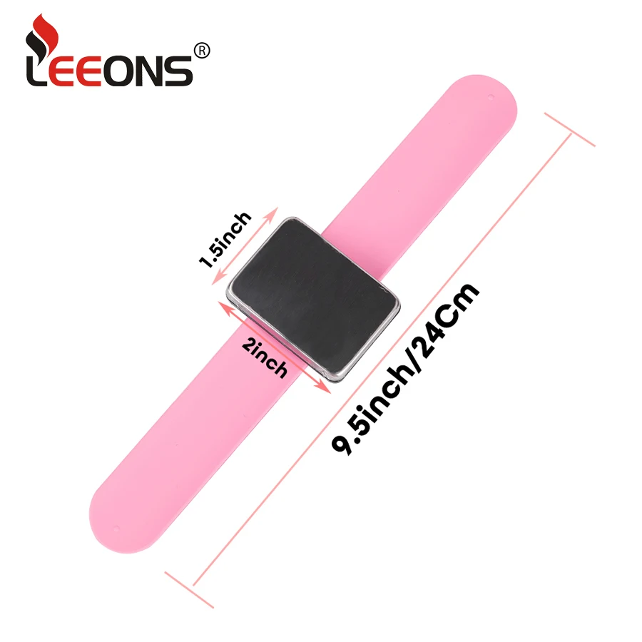 Leeons المغناطيسي المعصم الآمن سوار دبوس وسادة تخزين الخياطة دبابيس معصمه دبوس حامل معصمه السحرية لمصففي الشعر #3