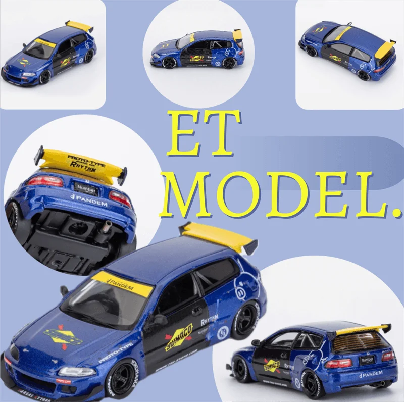 

ET Model x Model Collect 1:64 Pandem EG6 Mk5 Rocket Bunny Sunoco Blue Diecast Model Car
