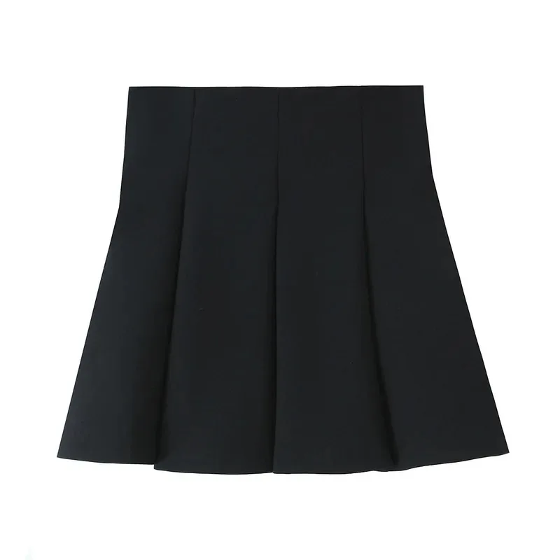 

Women's Spring Summer Casual Chic Solid Color Suit Single Breasted Sleeveless Vest with Pleated Mini Skirt Fashion Set