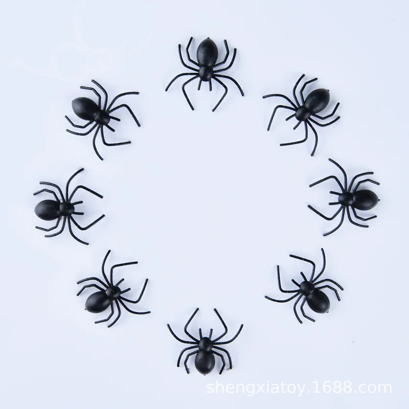 50Pcs Halloween Party Decoration Props Tricky Spider Simulation Curved Foot Spider Tricky Scary Toy Children's Toys