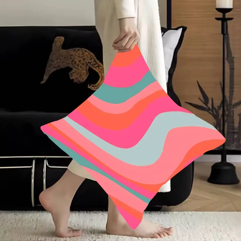 

Colorful Ripple Cushion Cover Inches Farmhouse Decor Home Throw Pillow Covers For Couch Decorations