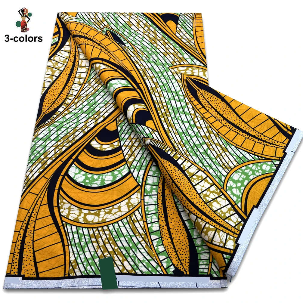 2025 Latest Design African Wax Fabric Good Real Wax Print Fabric Soft 100% Cotton Fashion Ankara Wax Pagne Super Party Dress