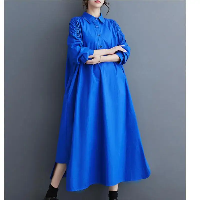 

Tannt Women Dress Irregular Fashion Long Shirt Dresses For Women Casual Black blue Long sleeves Loose Dresses Women 2025 New