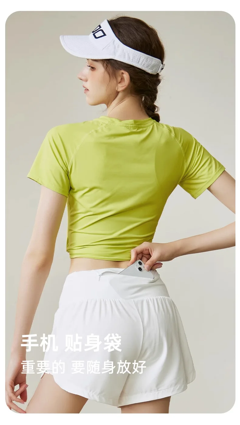 Women's Sports Set: Summer Running, Quick-Dry, Badminton, Gymnastics, Breathable, Ice-Silk Cooling Fitness Top