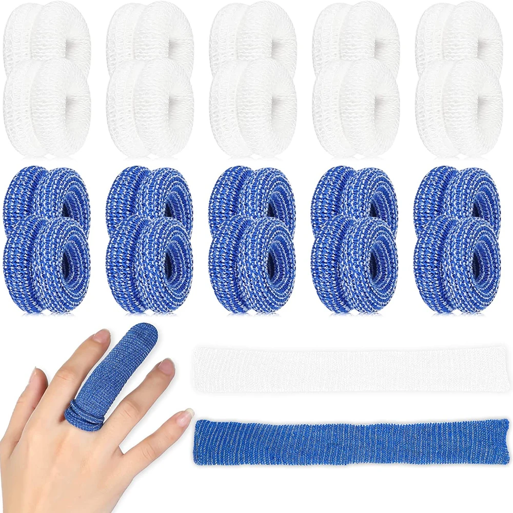 Curativos bandagem tubular, tampa do dedo do pé, mangas de dedo, protetor do polegar, almofada protetora das pontas dos dedos, 10 pcs