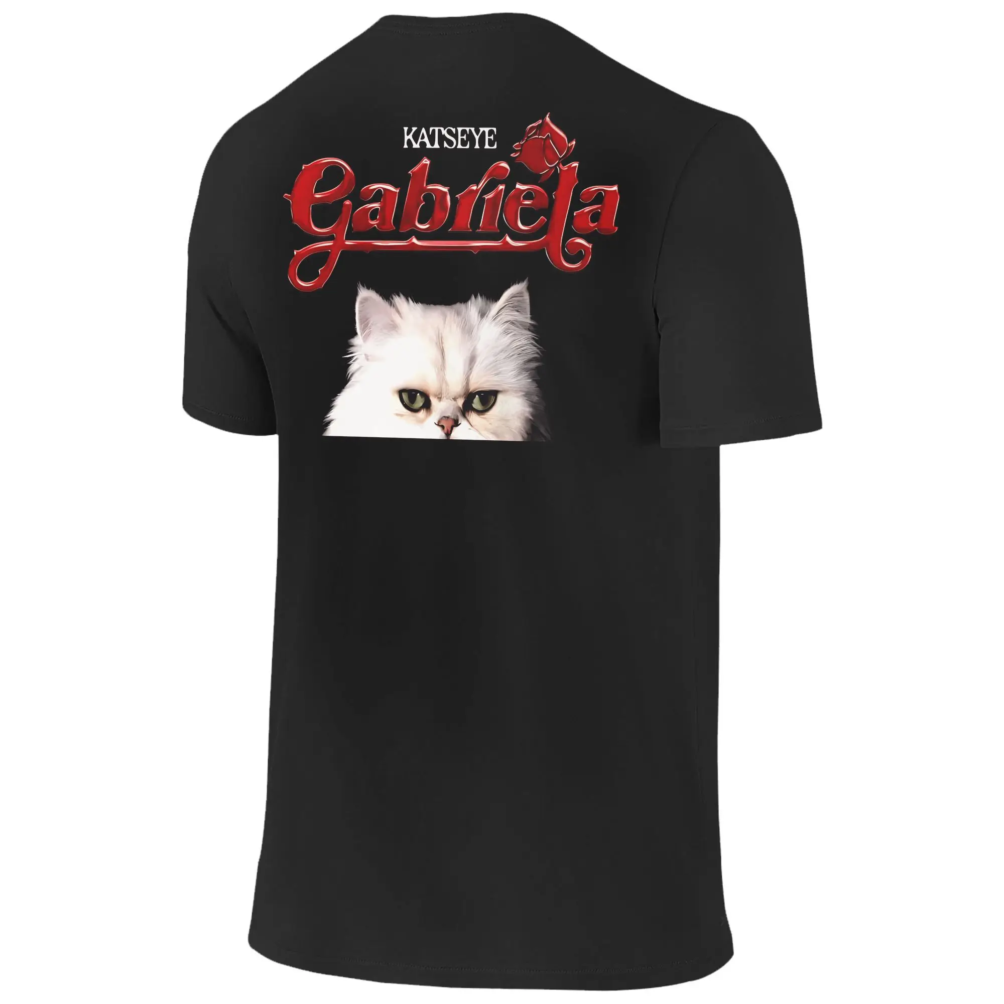 Katseye غابريلا القط تي شيرت الصيف الشارع الشهير تي شيرت 100% القطن الهيب هوب التي شيرت للرجال قصيرة الأكمام قميص مطبوع تي شيرت