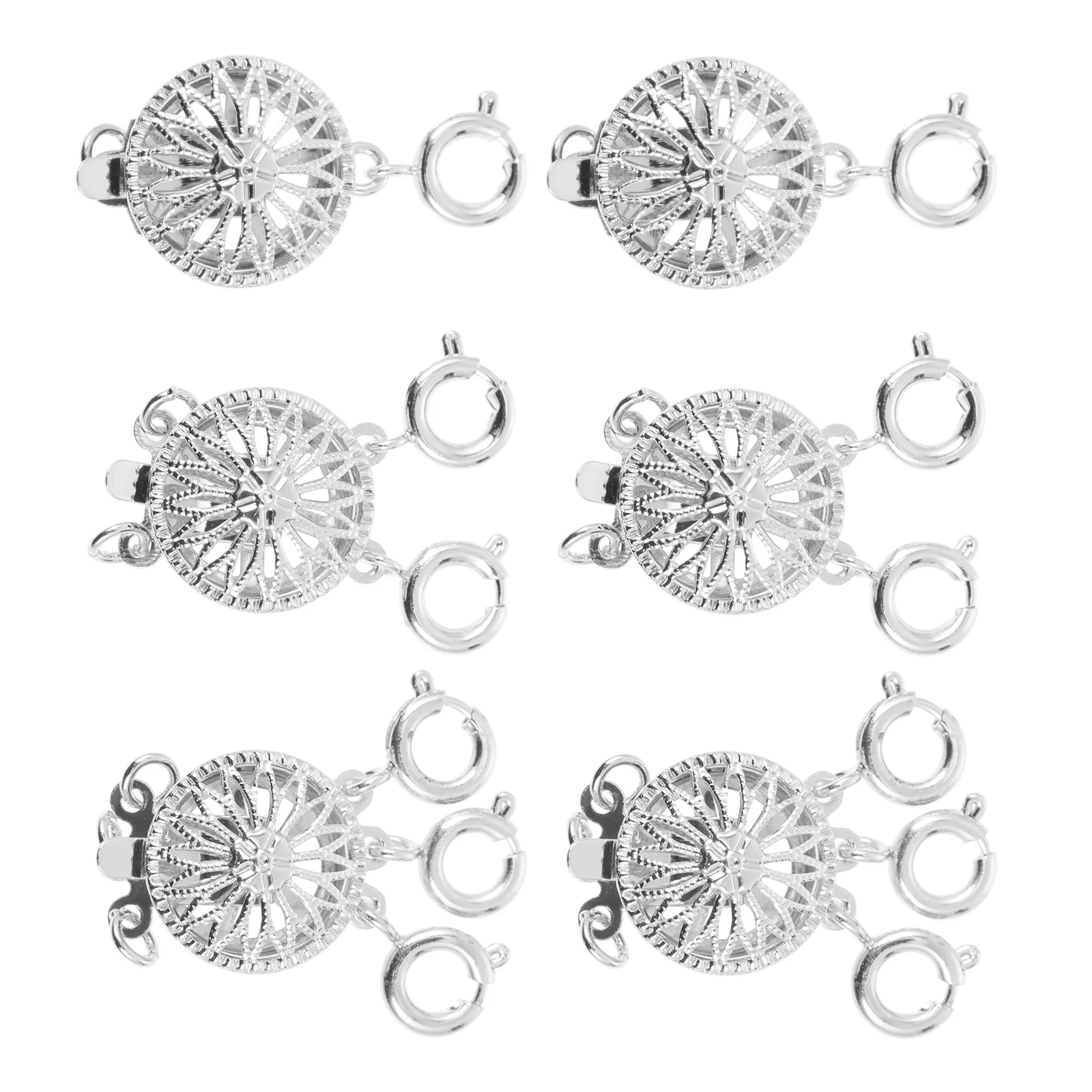 

6pcs Pearl Bracelet Clasps Alloy Necklace Layering Metal Buckles Slide Lock DIY Jewelry Accessories