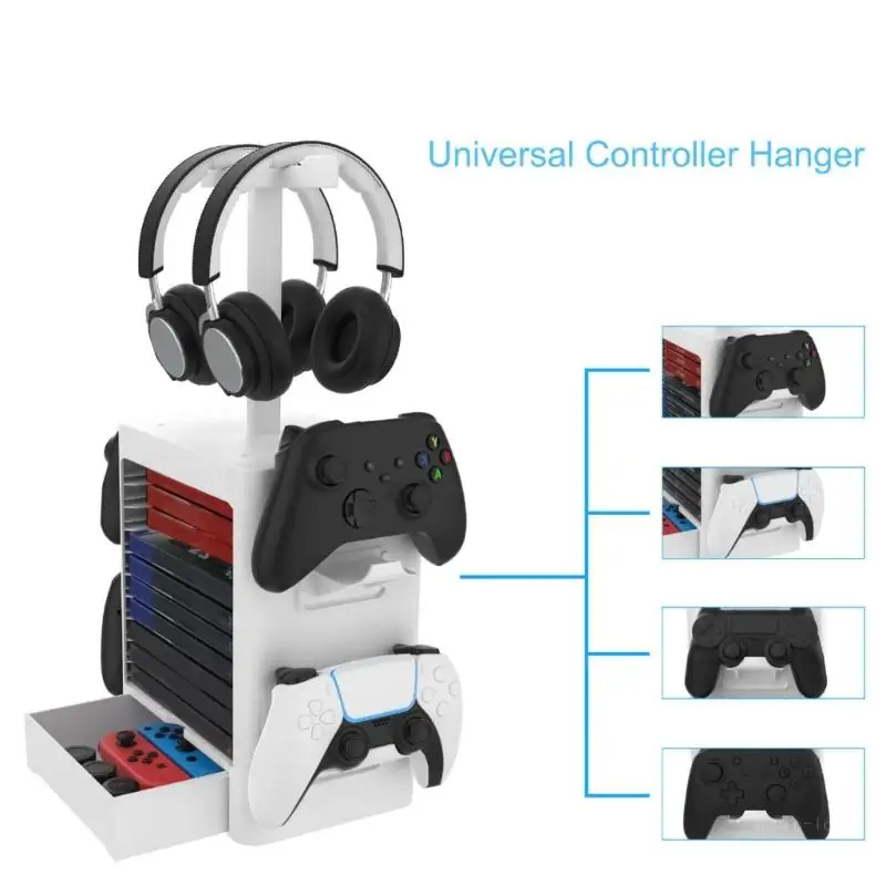 Game Storage Tower Gaming Equipment Stand Securely Stores Controllers Organiser