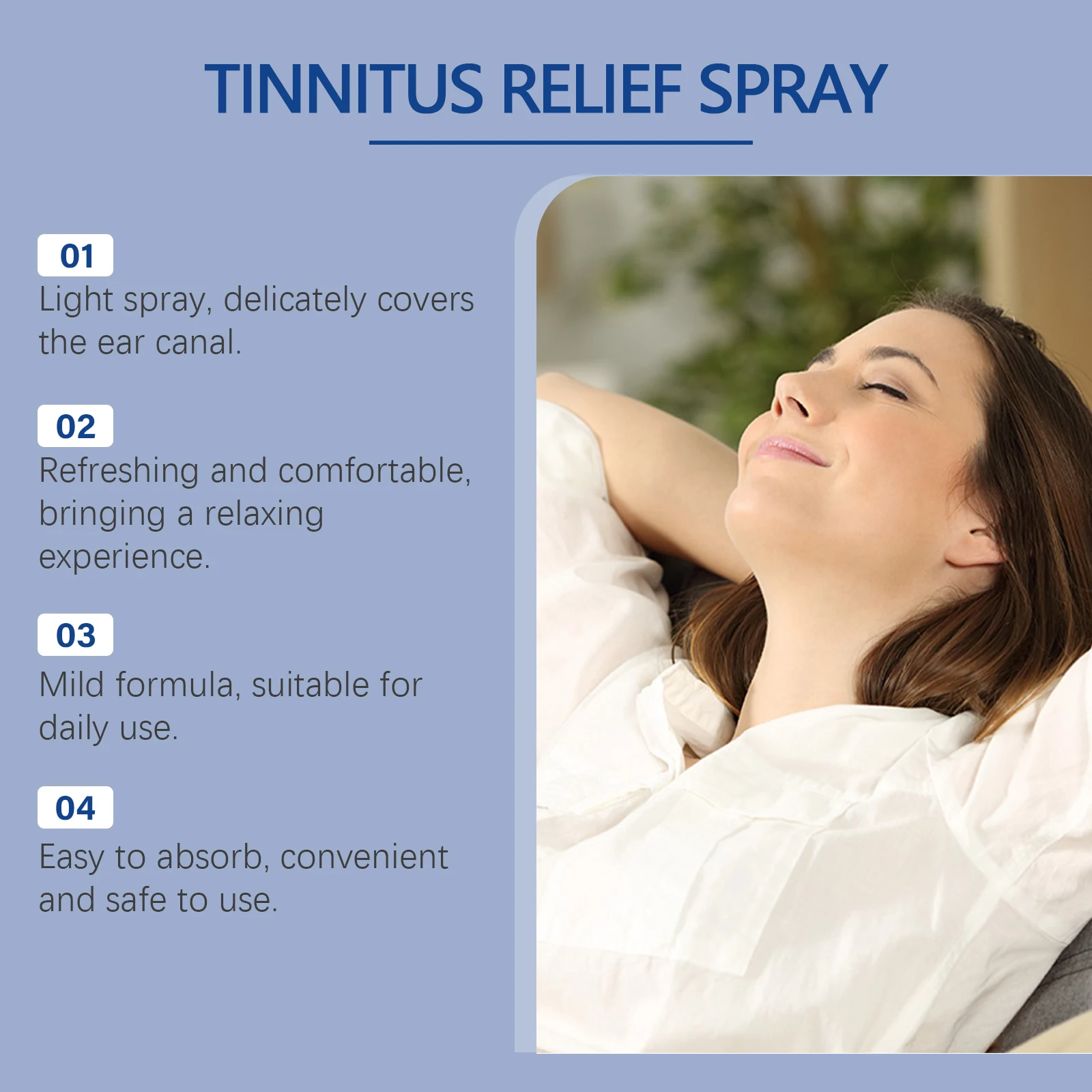 رذاذ علاج رنين الأذن يقلل من ضغط الأذن ويخفف الصداع وتحسين الاستماع ويمنع الصمم ومضاد لقطع الأذن