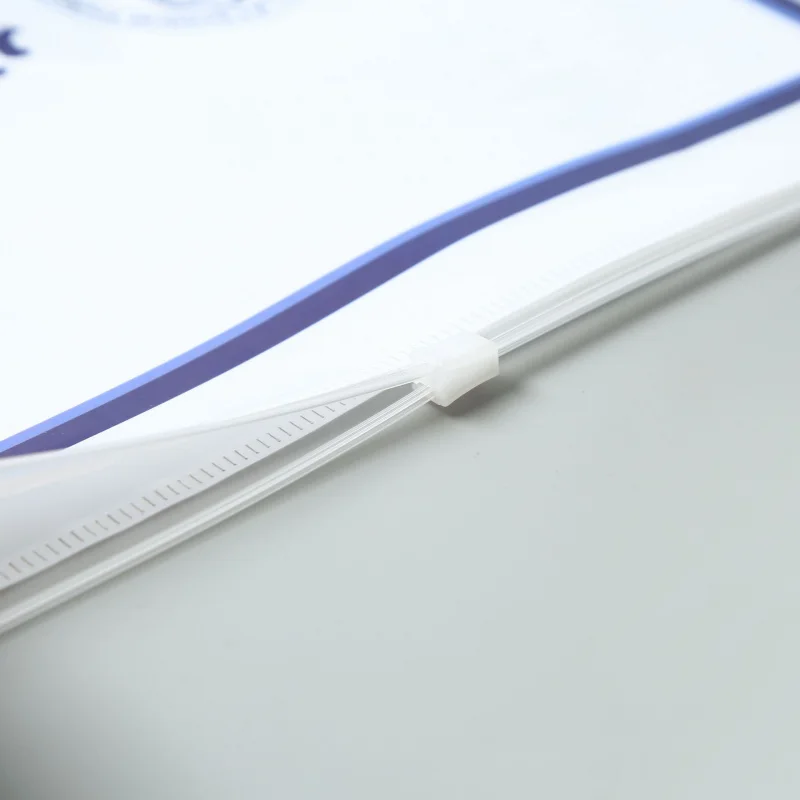 Custom. A4 Thickened File Bag Transparent Plastic Large Capacity Snap Button Paper Storage Bag Student File File Informatio