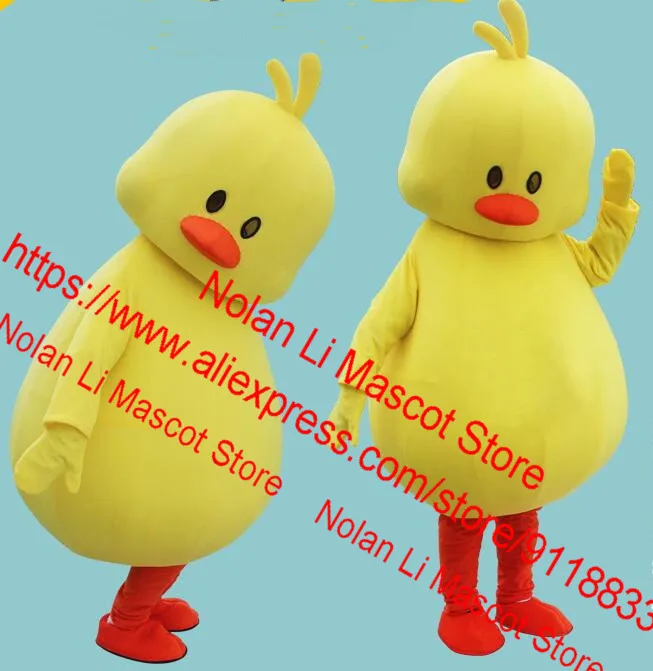 Hot Sales Network Red and Yellow Duck Mascot Costume Cartoon Set Birthday Party Performance Props Role Play Festival Gift 830