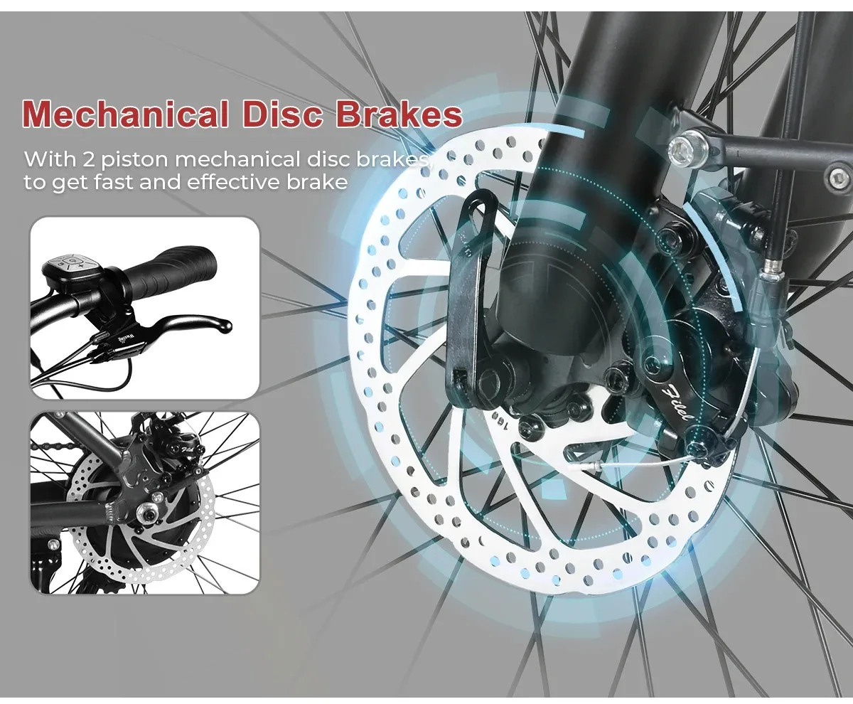 SAMEBIKE RS-A01PRO E-Bike 500W Motor 36V15AH Lithium-Akku Mechanische Scheibenbremsen Elektrofahrrad 26-Zoll-Reifen Elektrofahrrad – Detail 11