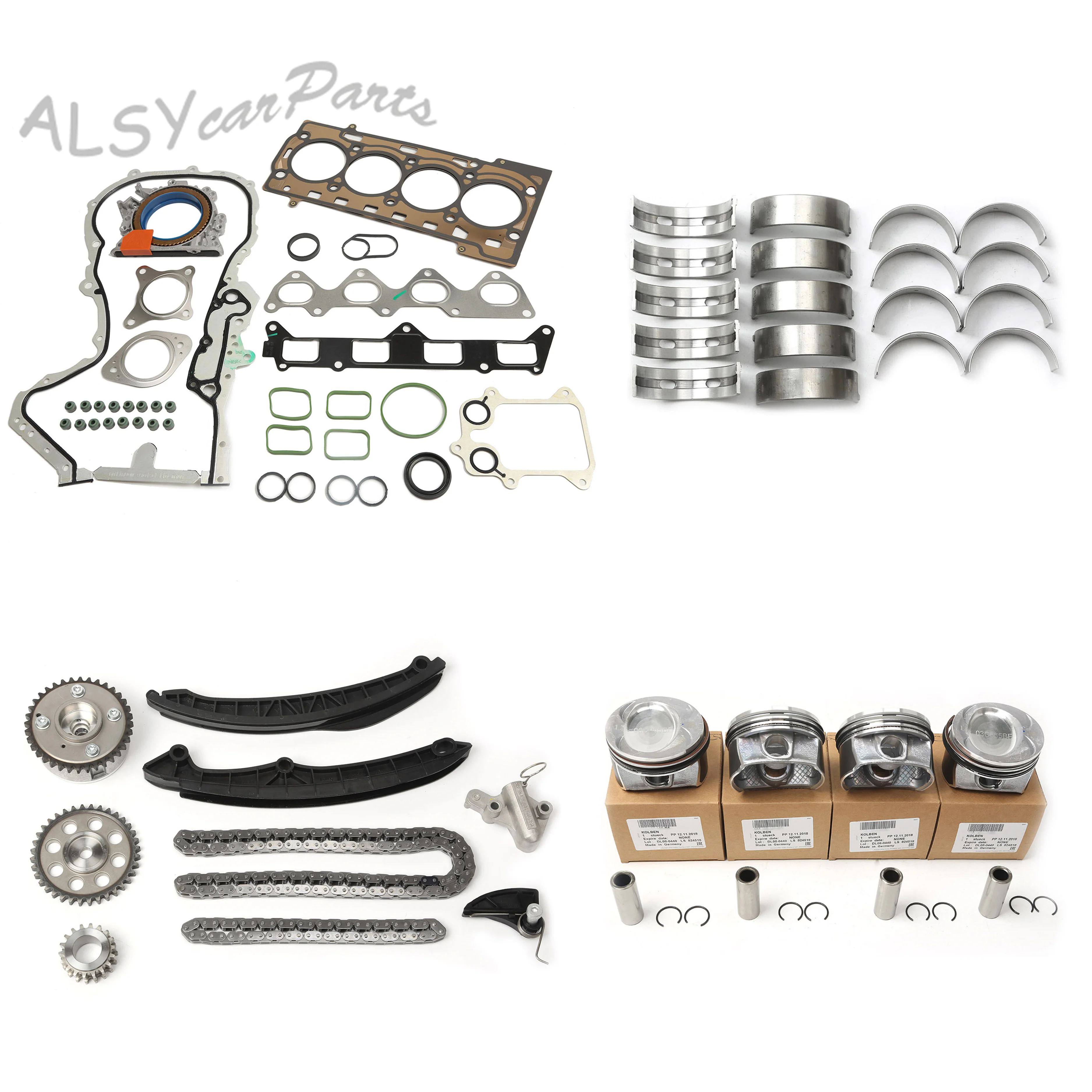 Engine Gaskets Seal Pistons Rings Bearing Timing Chain Repair Kit For Audi A1 VW Golf Jetta MK5 Tiguan Passat B7 CTHD