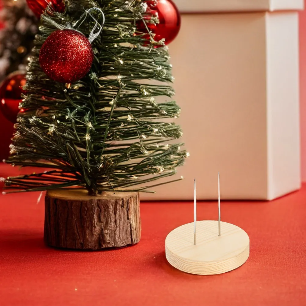 

12Pcs Crochet Display Stand Wooden Base Dual Needle Stable Holder for Clay Handmade Collectibles Organizer