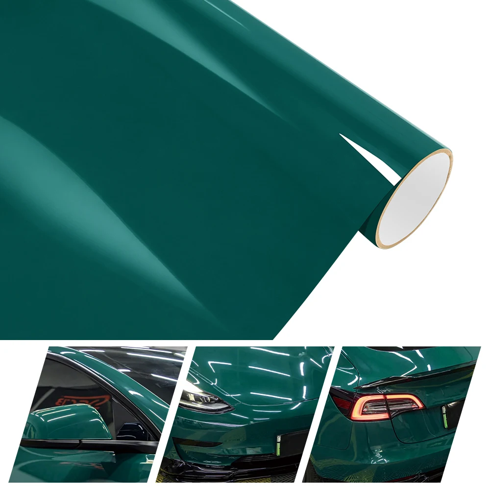 

Premium PET Crystal Aud i Green Hell Vinyl Wrap Film Self Adhesive Automotive Decals Car Wrapping DIY Air-Release Stickers Decor