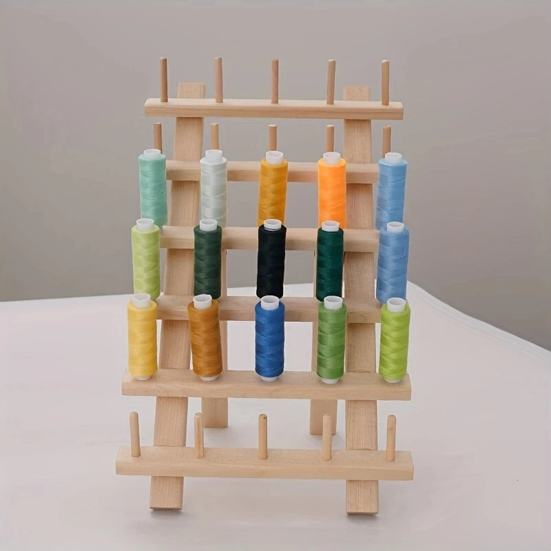 Diy Small Roll Hand Sewing Storage Rack 16 Axis /30 Axis Foldable Wire Rack Multi-specification Spool Wooden Rack