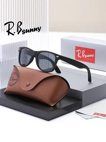 RBsunny gafas de sol polarizadas clásicas para hombres y mujeres al aire libre UV400 gafas con montura negra Retro moda masculina gafas de conducción antideslumbrantes