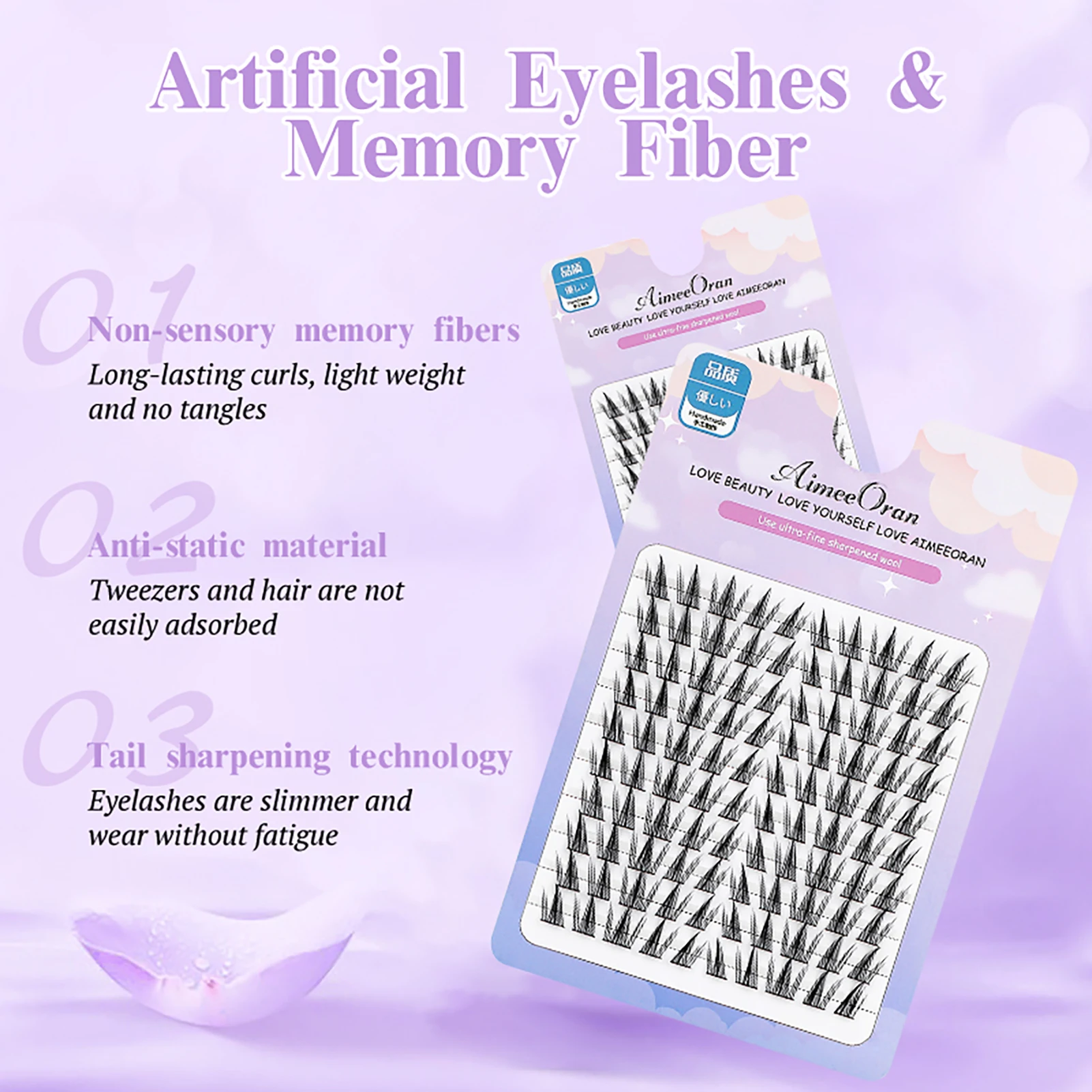 Black Natural Lash Clusters C Curl Wispy Lash Extension Individual Lashes Cluster for Eye-Lifting Effect DIY Makeup Use