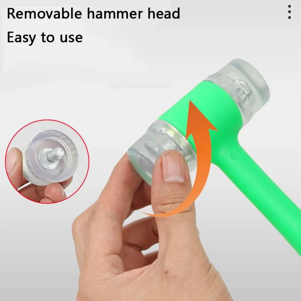 

Резиновый молоток с лопатой, эргономичная ручка, многофункциональный двусторонний молоток, прочный съемный молоток с железной головкой