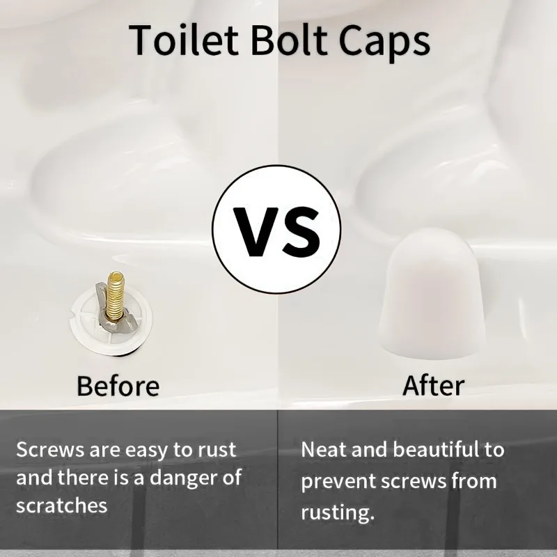 2pcs Universal Toilet Bolt Covers, Round Plastic Push-in Toilet Bolt Covers with Extra Washers, Easy To Install