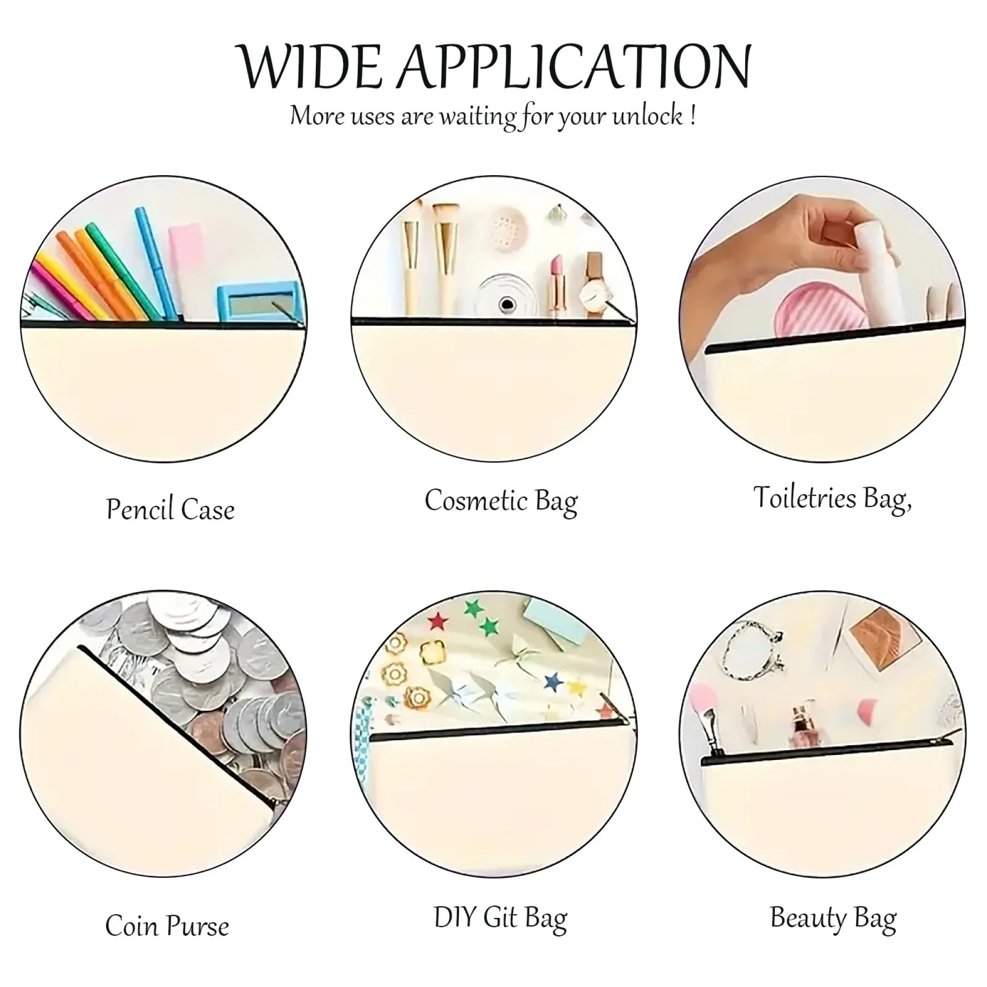 حقيبة مكياج أنيقة بسحاب على شكل قطة بيضاء، حقيبة مستحضرات تجميل محمولة مع مرآة وحقيبة أدوات الزينة للسفر المتينة #3