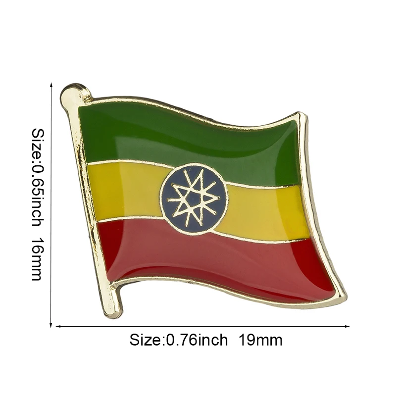 Ethiopia Flag Badge Brooch Natinal Lapel Pins Flag Lapel Pins Country Flag Badge