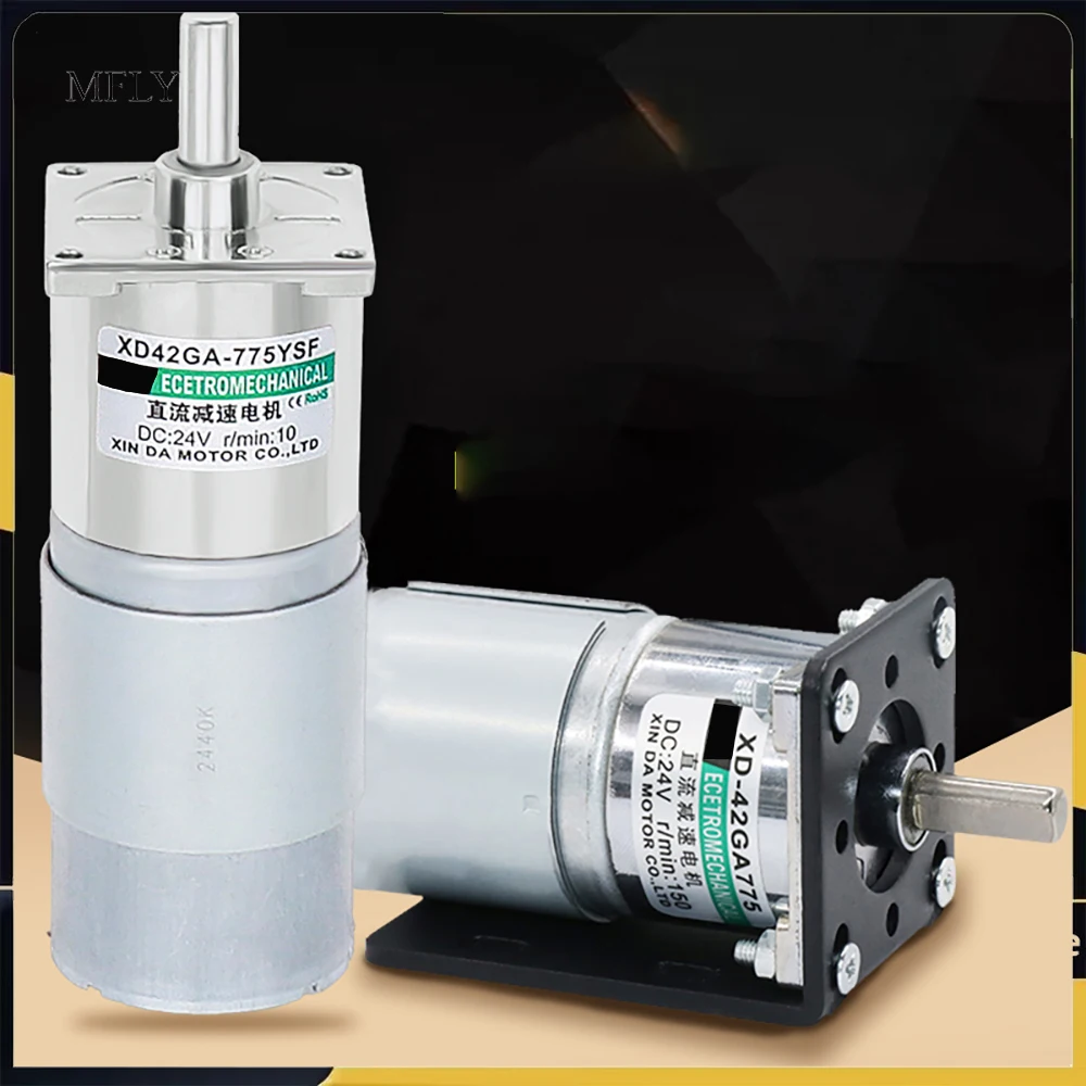775 Geared Motor 12V Micro Reducer 35W High Torque Speed Adjustable Motor 24V DIY Slow Speed DC Motor XD-42GA775