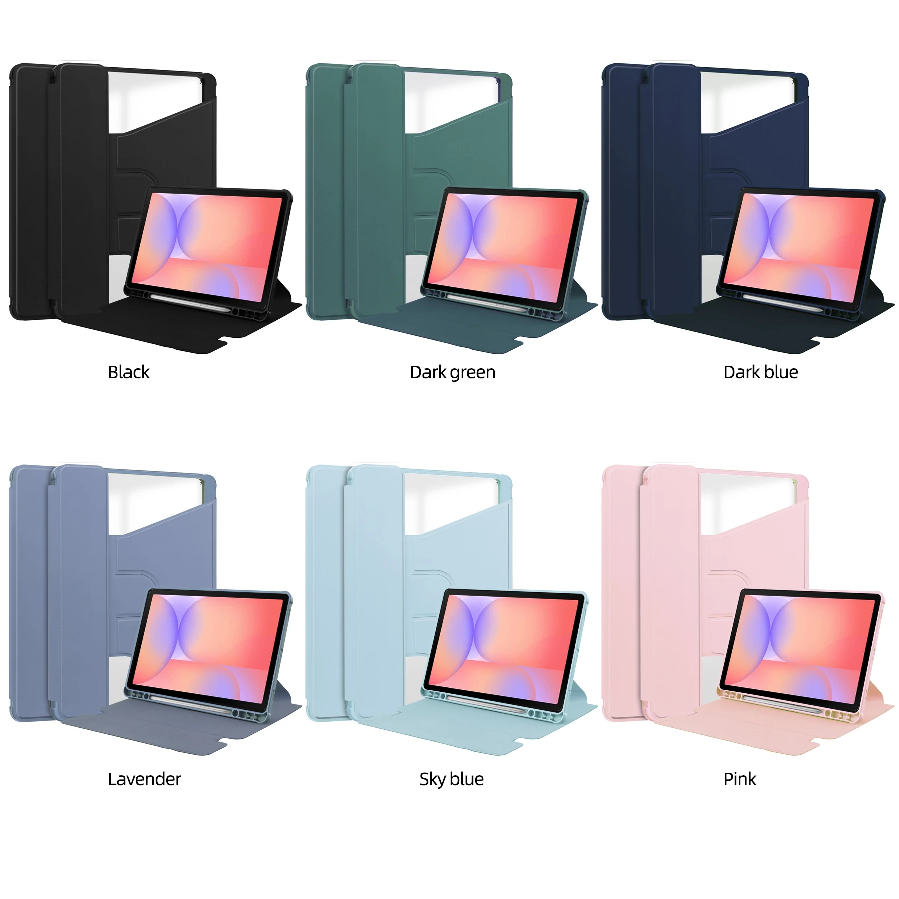 

For New Samsung Galaxy Tab S10 Lite 2025 10.9" Tablet Protective Case with Pen Holder Folding Stand Transparent bottom cover