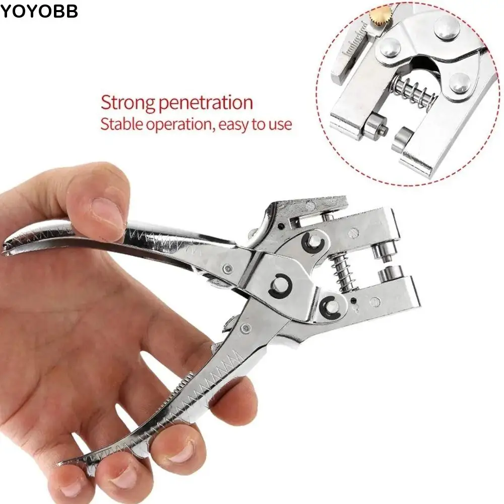 

Easy Pressure Eyelet Hole Punch Hollow Design Portable Handheld Rivet Setting Tool Leverage Mechanism Silver Finish