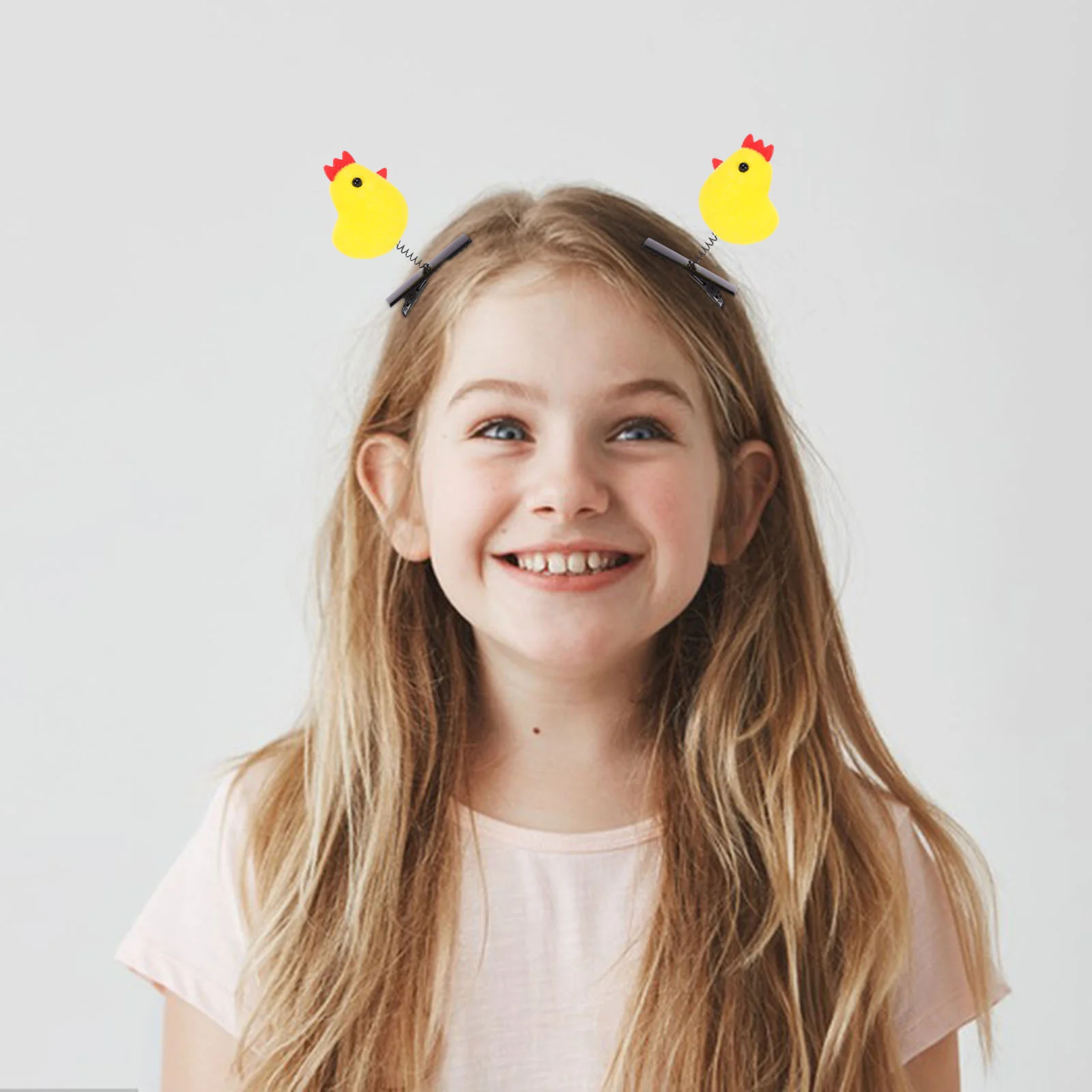 12 Pcs Headgear Little Yellow Chicken Hairpin Child Accessories for Girls Metal Party