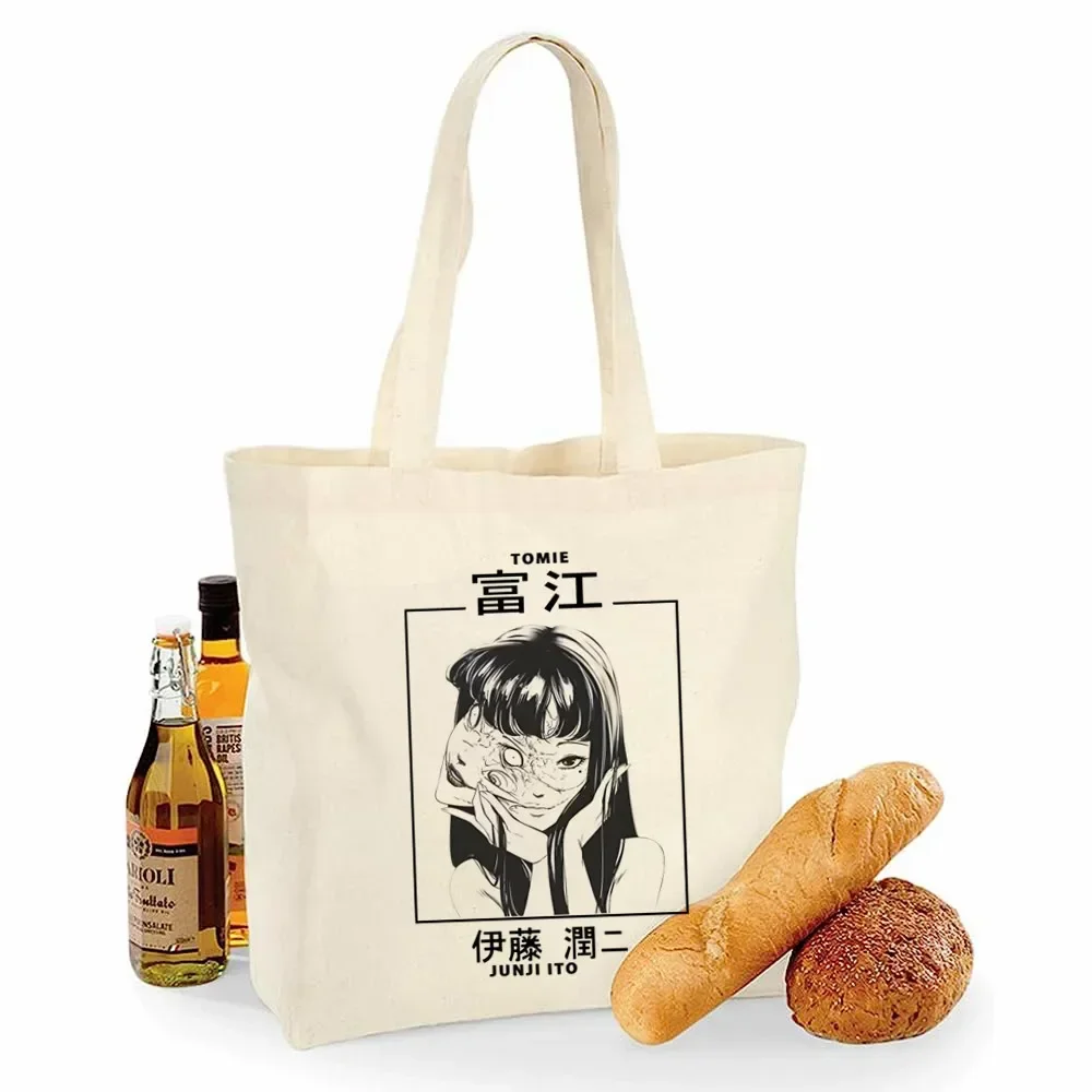 Junji Ito Tomie Shintaro Kago stampa borsa per la spesa riutilizzabile borse in tela da donna stampa Eco Bag Cartoon Shopper borse a tracolla