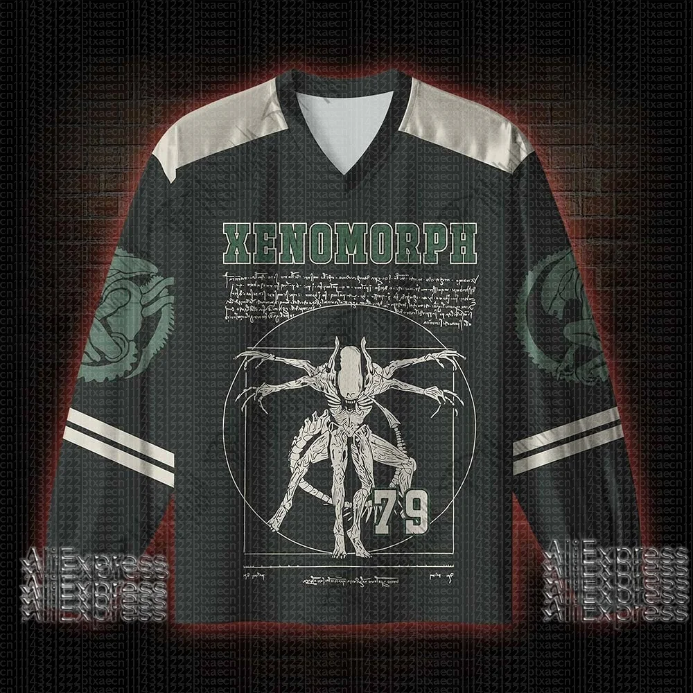 2026 New Movie Sports Fashion Adult Children Long Sleeve V-neck Street View Clothing Gothic Horror Fan Gift