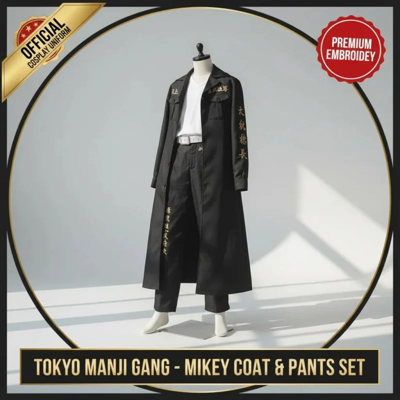 

▶❤Anime Tokyo Revengers Manjiro Sano Mikey Cosplay Costume Embroidery Coat T-Shirt Pants Uniform Set❤◀
