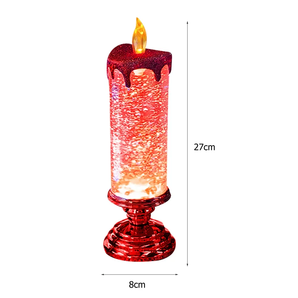 LED Water Candle Color Changing Electronic Rechargeable Waterproof Color LED with Glitter Candle Usb Charging Home Decoration