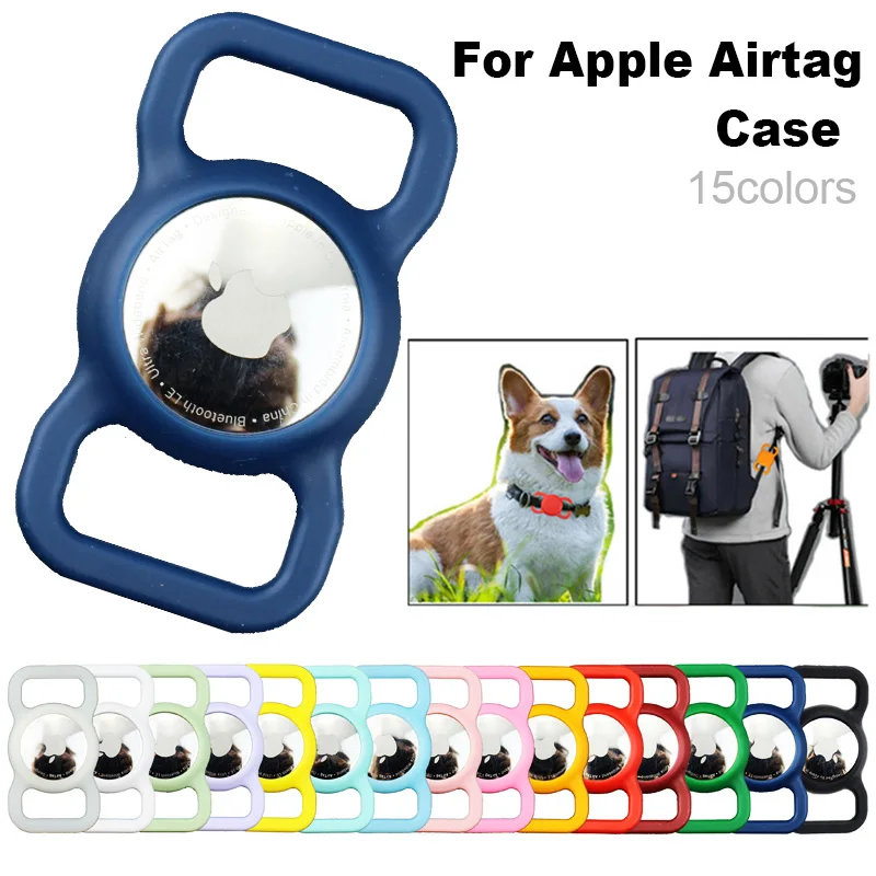 애플 에어태그 케이스 개 고양이 칼라 GPS 파인더, 다채로운 발광 보호 실리콘 케이스, 애플 에어태그 트래커 케이스, 1PC