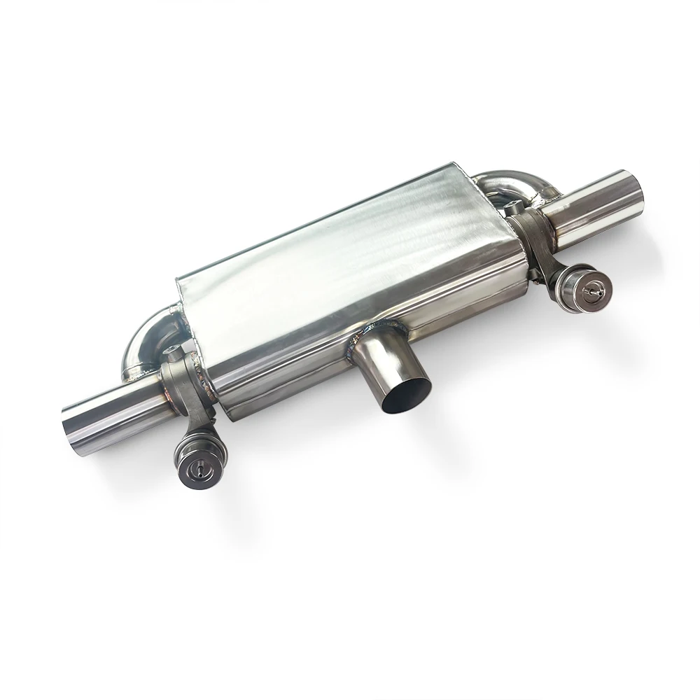 Universal valve muffler made of stainless steel with vacuum valve exhaust system, intake pipe diameter