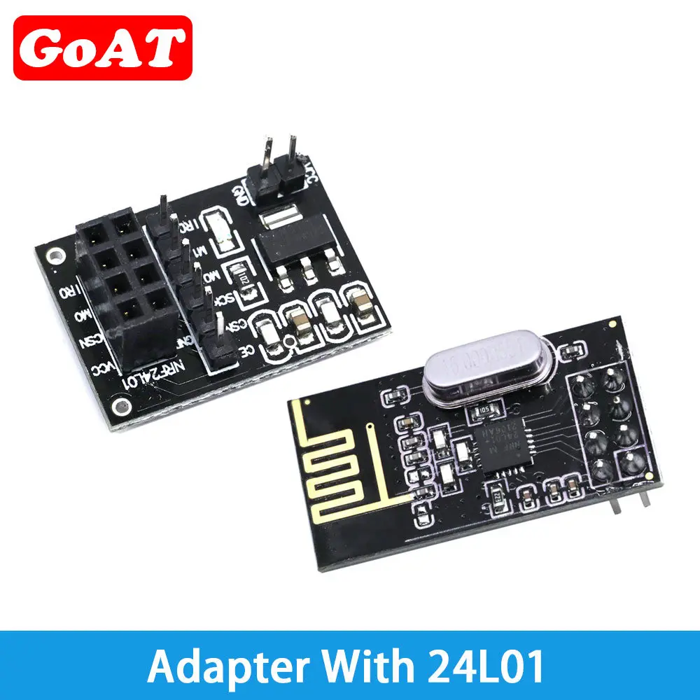 GT-24 NRF24L01+PA+LNA (With Antenna) Socket Adapter Plate Board 2.4G Wireless Data Transmission Module 1100-Meters Long-Distance