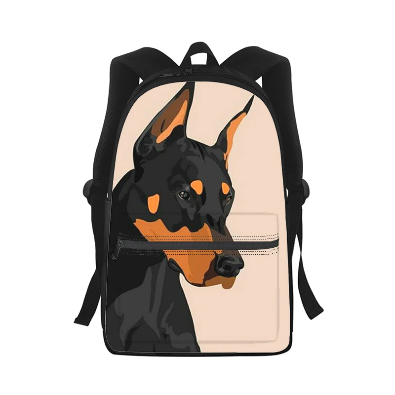 Doberman cool dog Uomo Donna Zaino Stampa 3D Borsa da scuola per studenti di moda Zaino per laptop Borsa a tracolla da viaggio per bambini