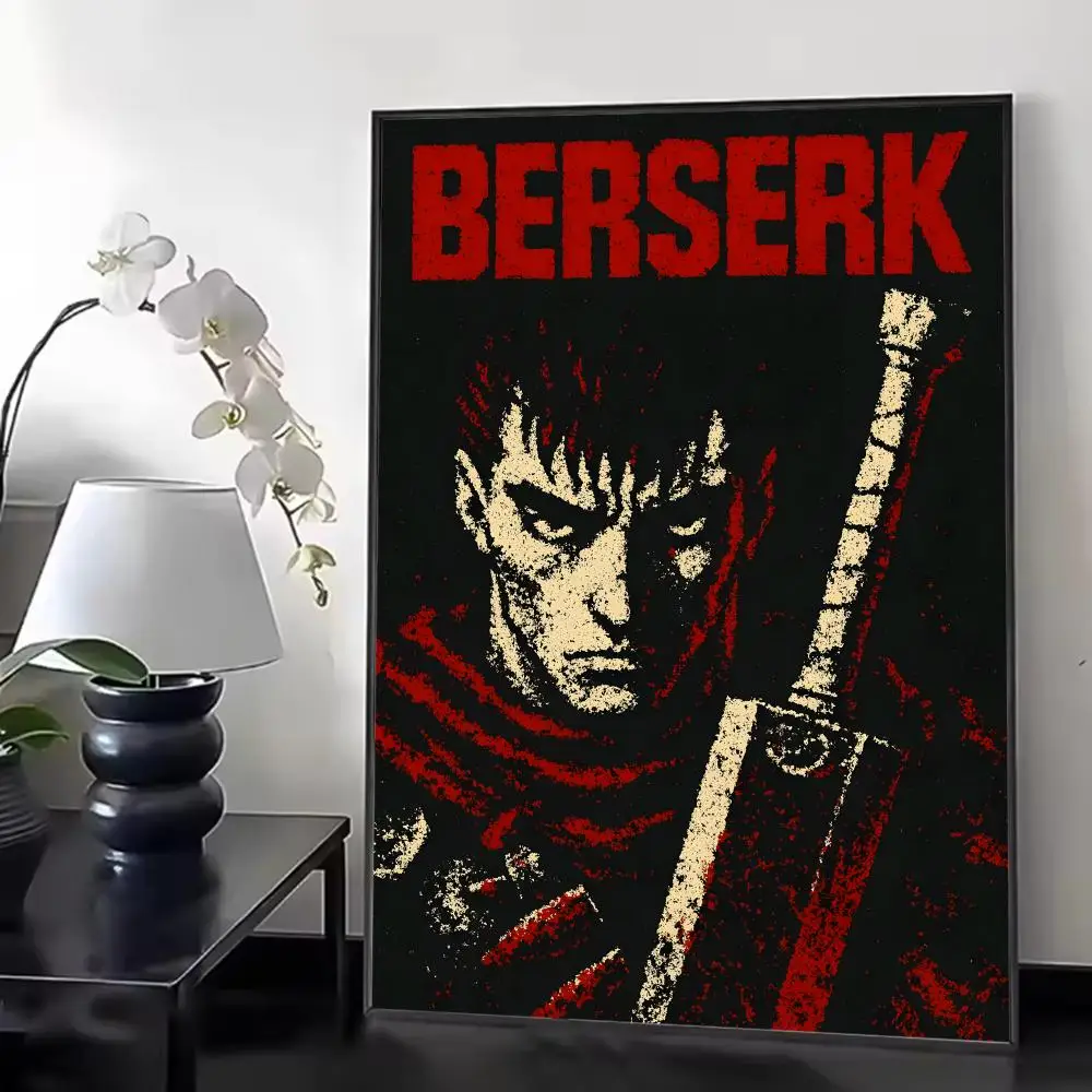 anime darkfantasy B-Berserk Poster Chic Aesthetic Self-Stick Wall Poster Bedroom & Dorm Room Decor