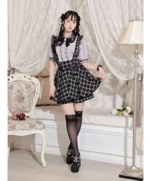 Japanese New Summer Sweet Lace Ruffled Mine Short Sleeve Shirt Female Girls Bowknot Loose Blouse Solid Color Tops