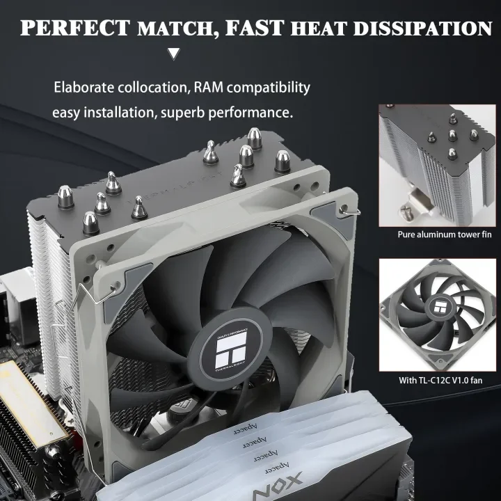 مبرد الهواء Thermalright Assassin King 120 SE CPU AK120 SE 5 X6mm AGHP3.0 antI - أنابيب الحرارة الجاذبية / ارتفاع 148 مم