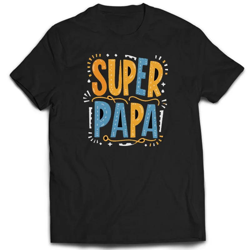 

Super Papa Bold Letter T-Shirt 100% Cotton Streetwear Unisex Tees O-Neck Vintage Daily Versatile Summer Harajuku Casual Tops