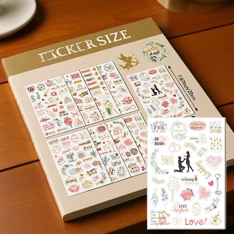 

230 шт. 8 листов свадебная тема DIY наклейки для скрапбукинга прозрачные украшения для гостевой книги Handaccount наклейки для рукоделия