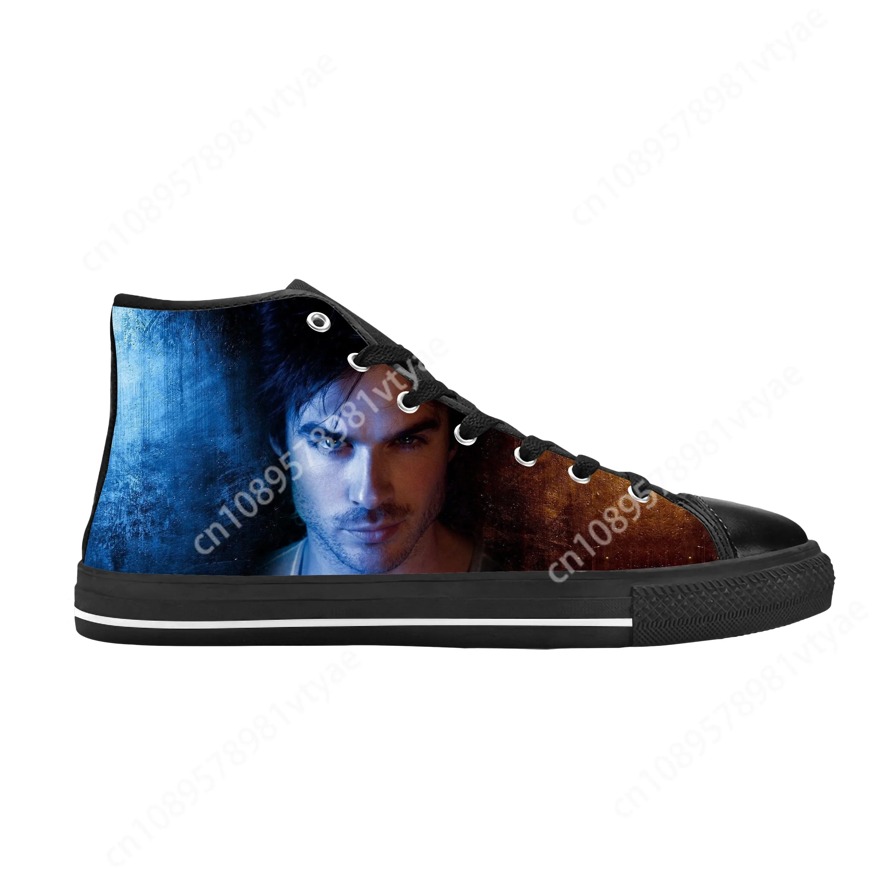 Hot The Vampire Diaries Damon Salvatore Cool Fashion Casual Shoes High Top Comfortable Breathable Mens Womens Latest Sneakers