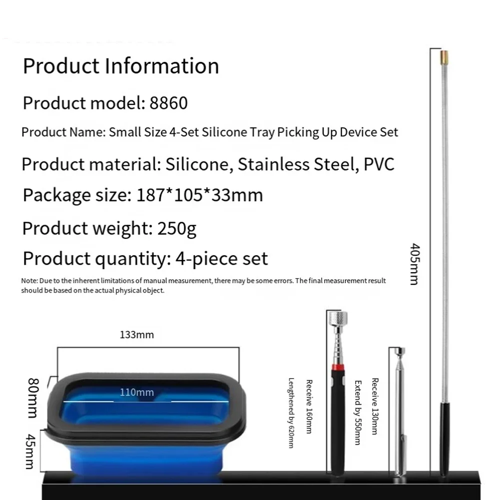 4-Piece Telescopic Magnetic Pickup Tool Set Nanos Kit With Magnetic Chucks, Flexible And Strong Magnetic Pickup Tools