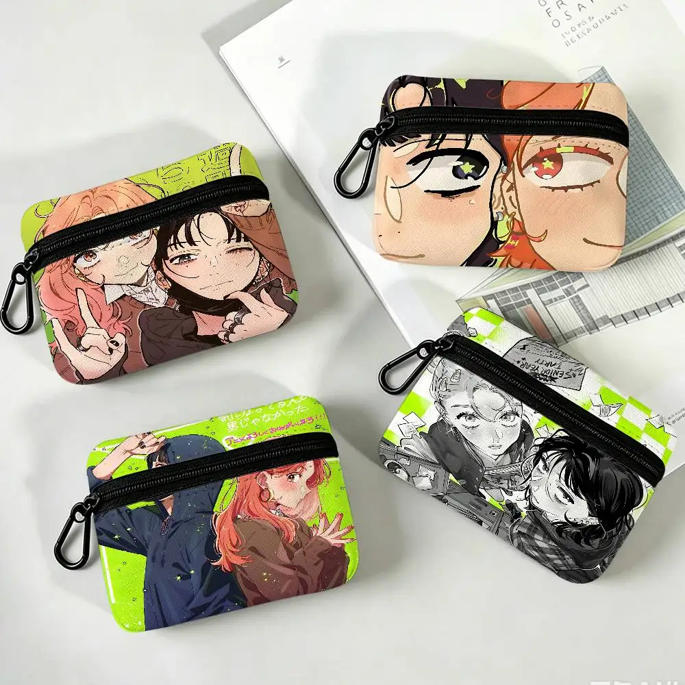 The Guy She Was Interested in Wasnt A Guy At All Oxford Fabric Coin Purse Carabiner Hook Design Mini Card Key Organizer Bag