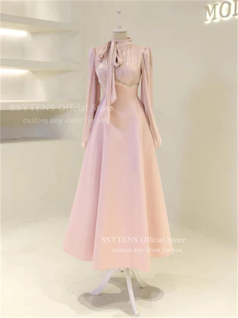 SSYTENS 우아한 A라인 반짝이는 이브닝 드레스 퍼플 정장 파티 가운 여성용 심플 사우디 비즈 웨딩 프롬 가운 맞춤 제작